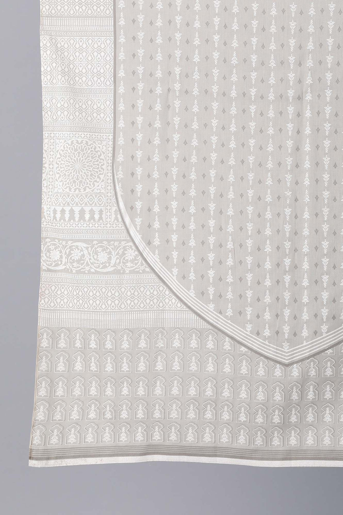 Beige Voile Printed Dupatta