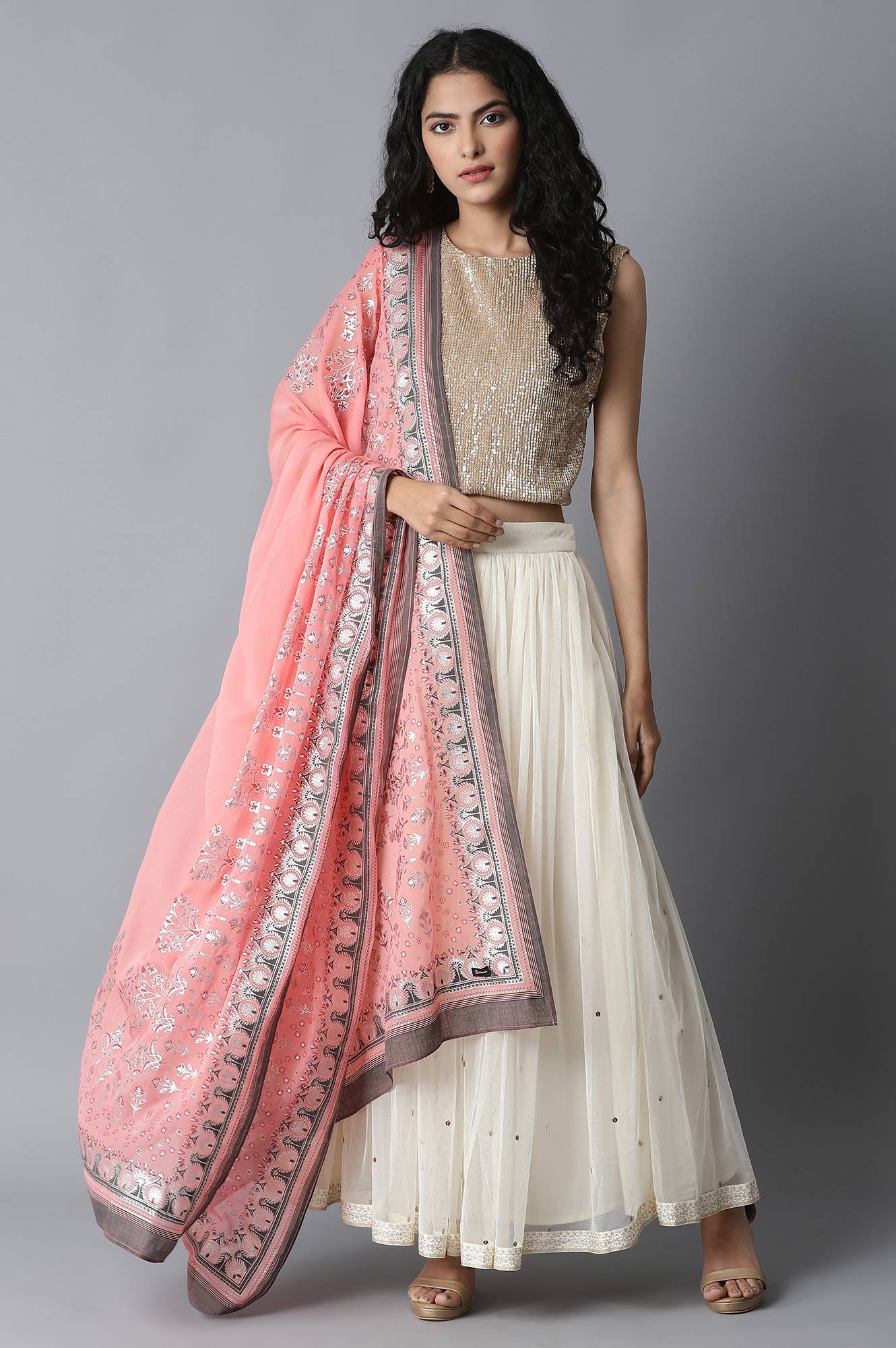 Pink Chiffon Dupatta