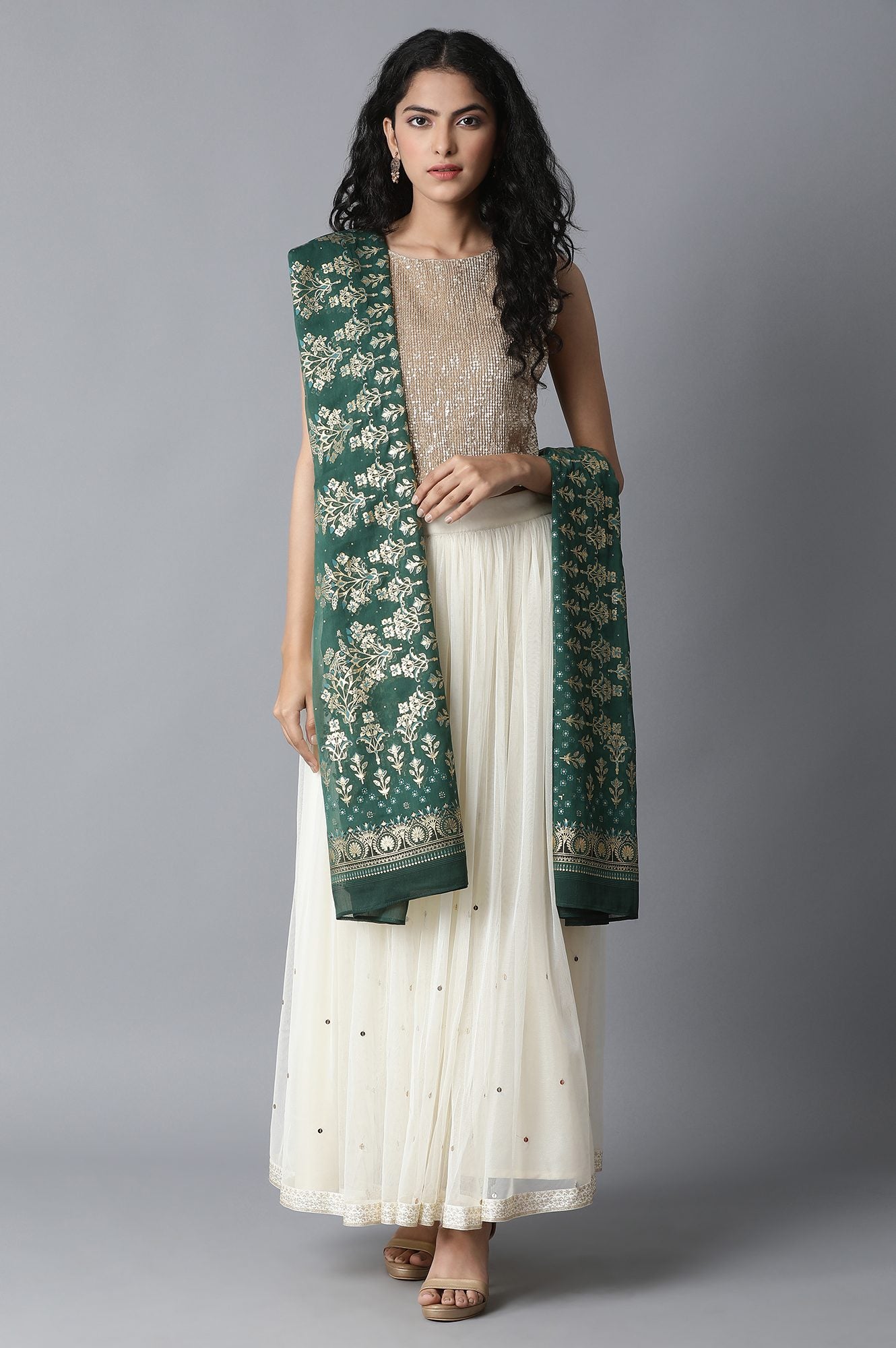 Green Chiffon Dupatta