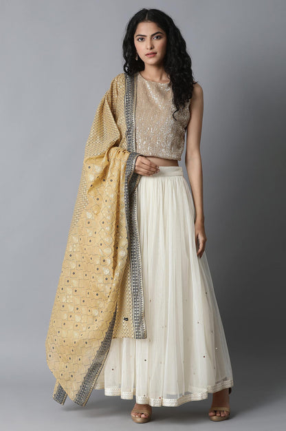 Gold Printed Chiffon Dupatta