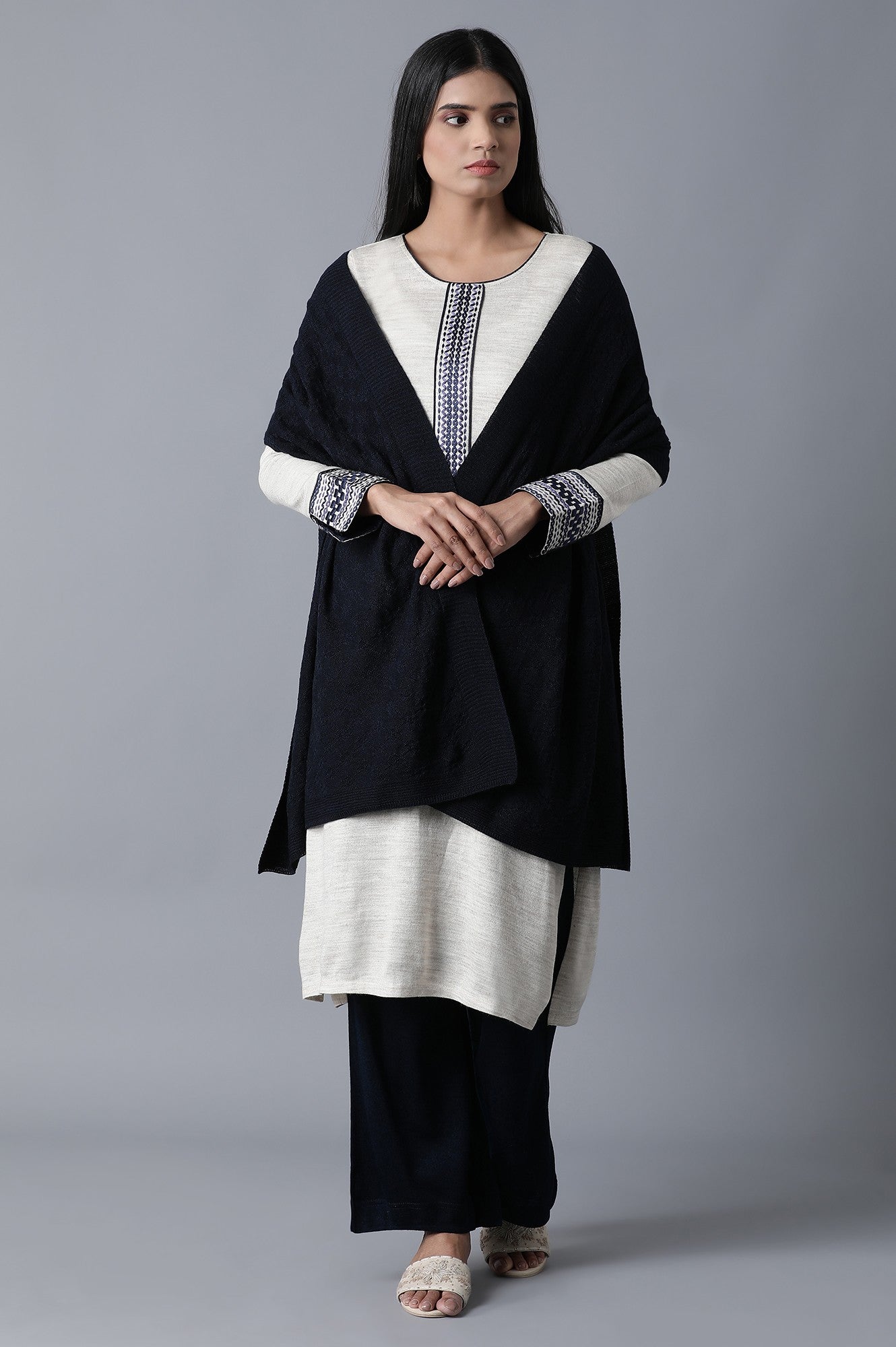 Navy Winter Stole