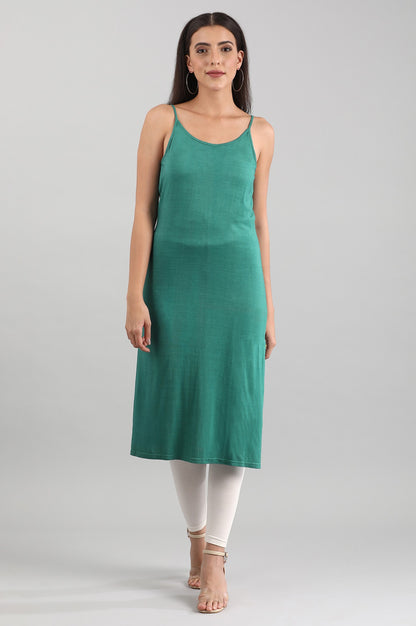 Green Round Neck Yarn-dyed Liva kurta