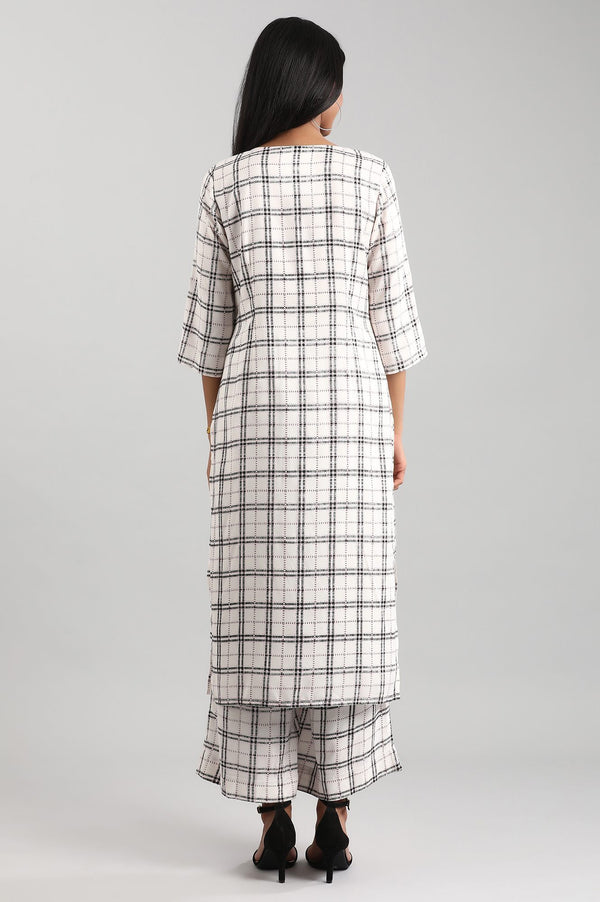 Disha Patani's White Checkered Liva kurta