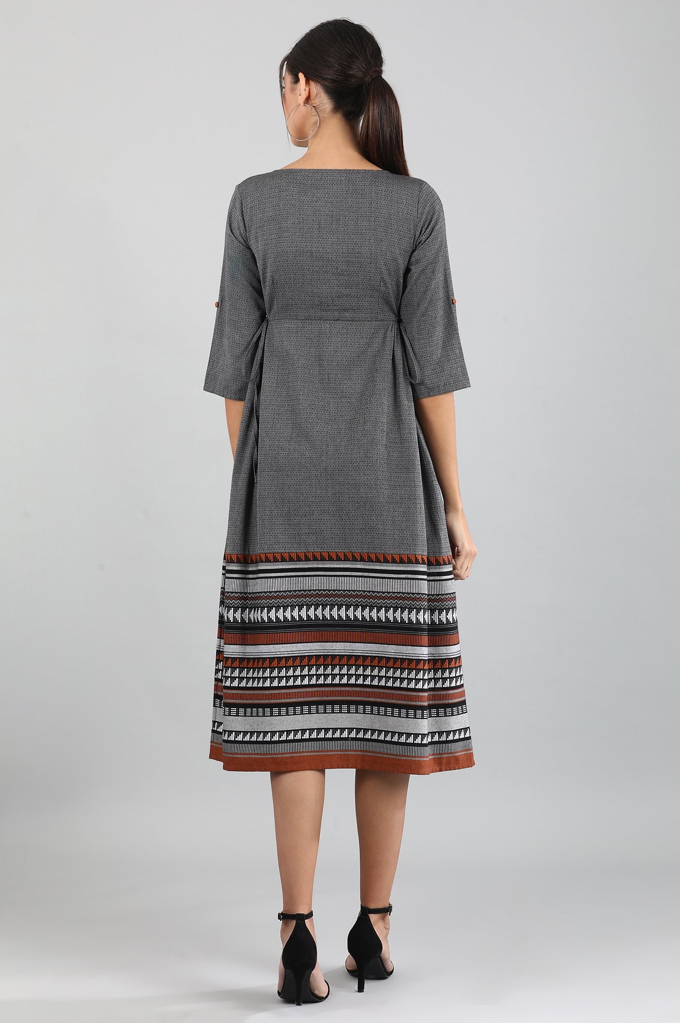 Grey Yarn-dyed Dress