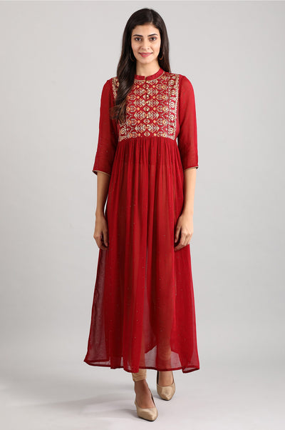 Disha Patani's Red Embroidered Dress