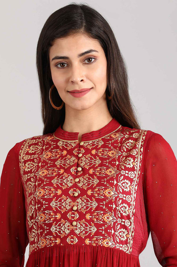 Disha Patani's Red Embroidered Dress