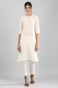 Natural Round Neck Solid kurta