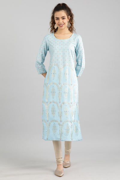 Light Blue Straight kurta