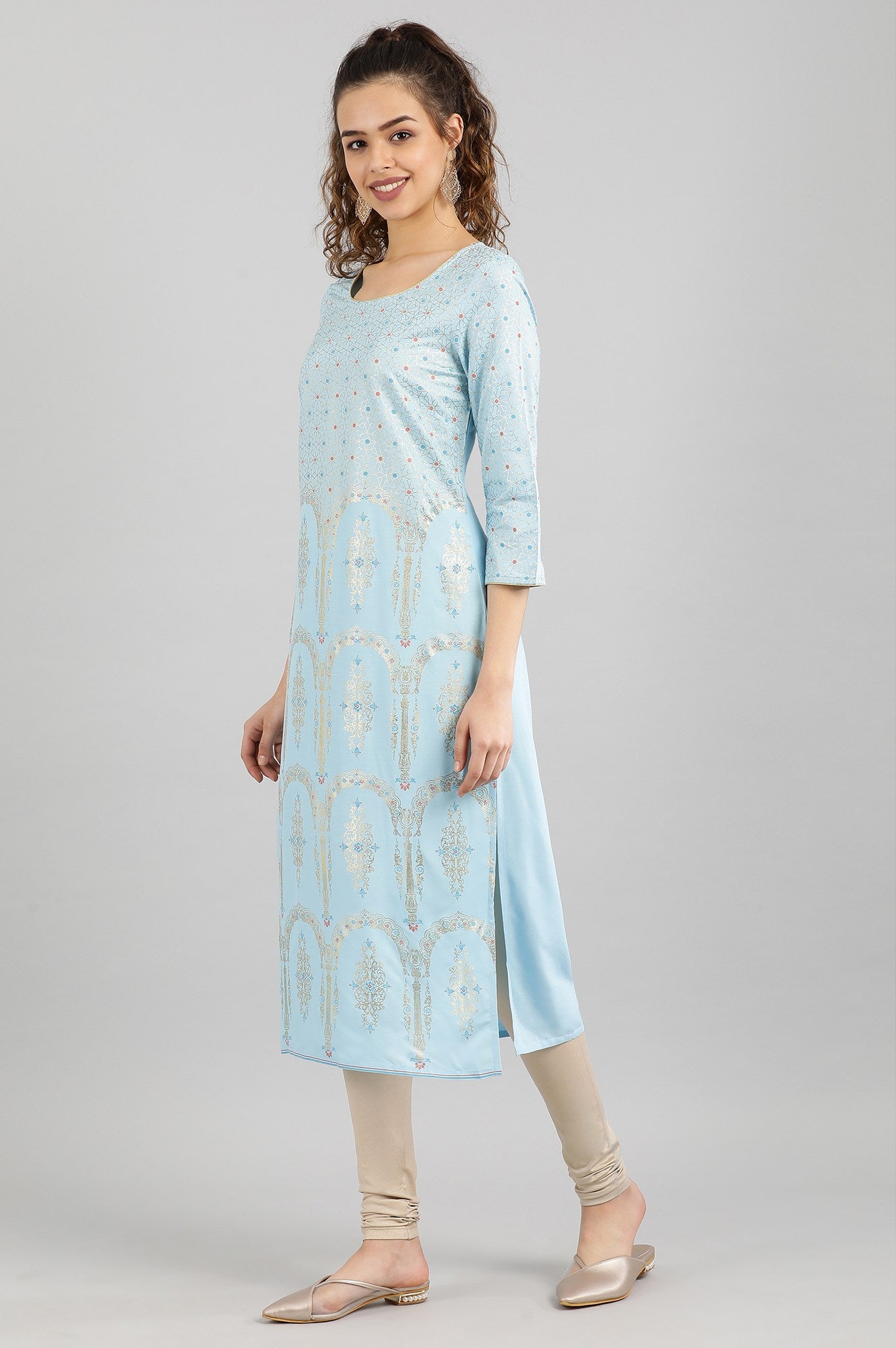 Light Blue Straight kurta