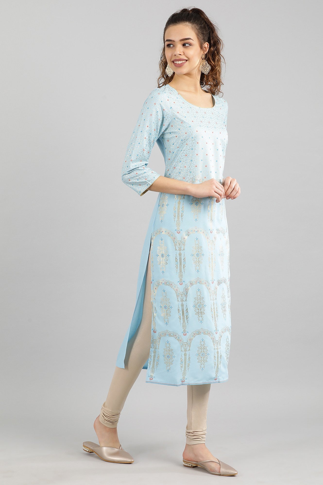 Light Blue Straight kurta