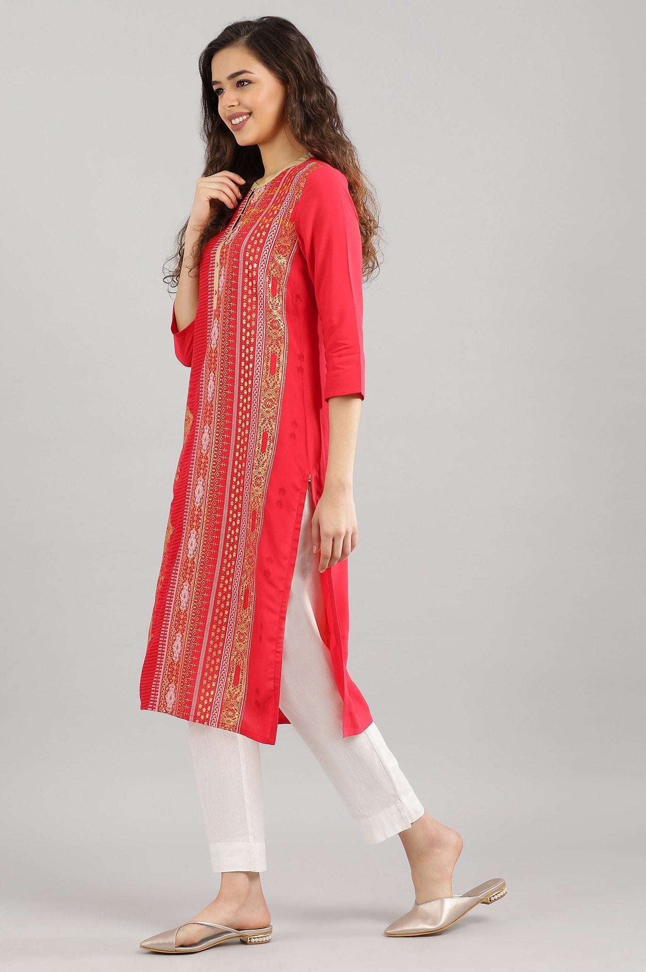 Red Straight kurta