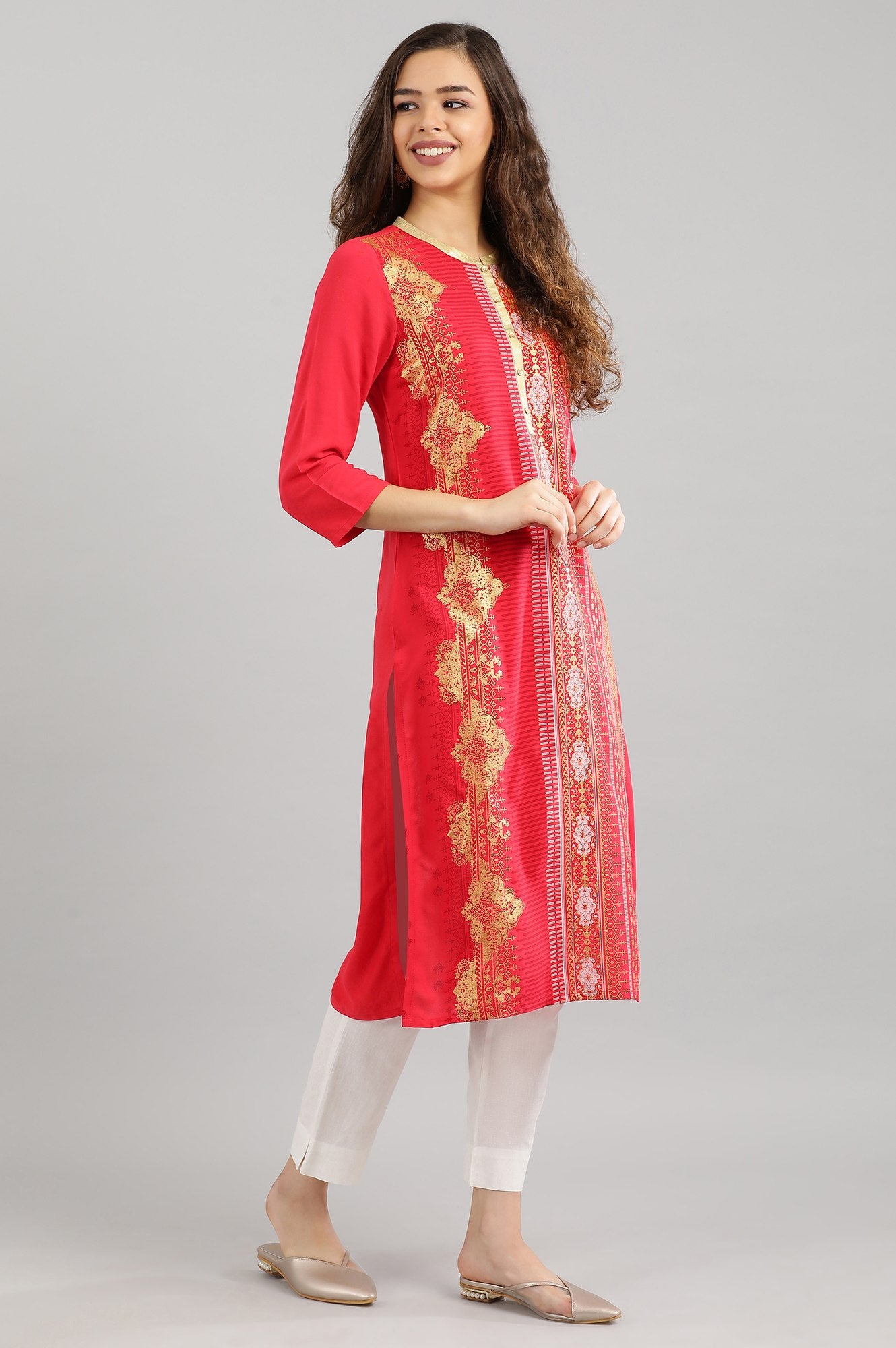 Red Straight kurta