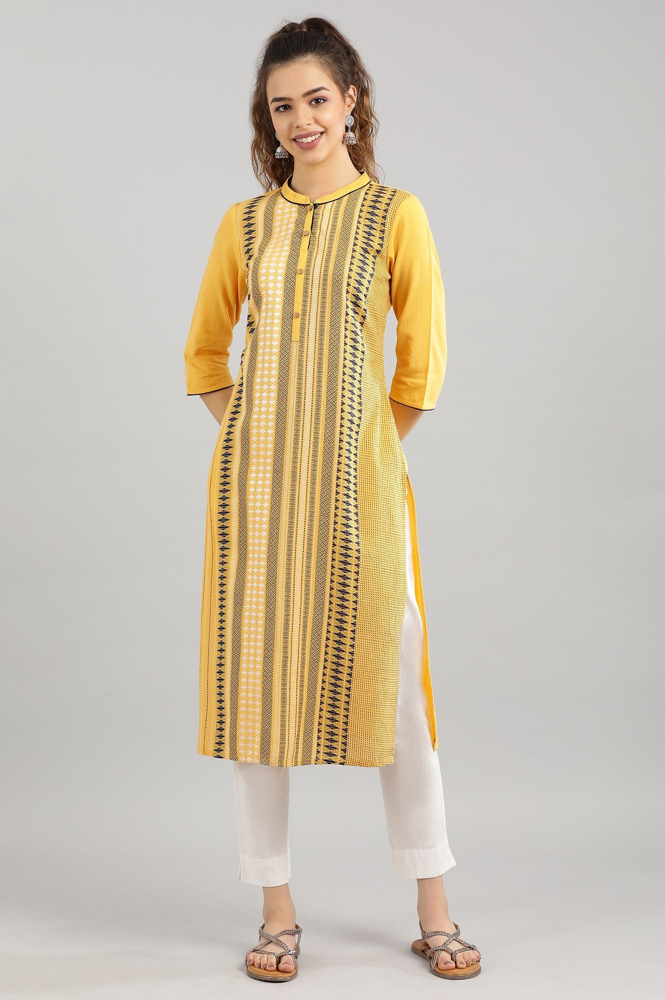 Yellow Straight kurta