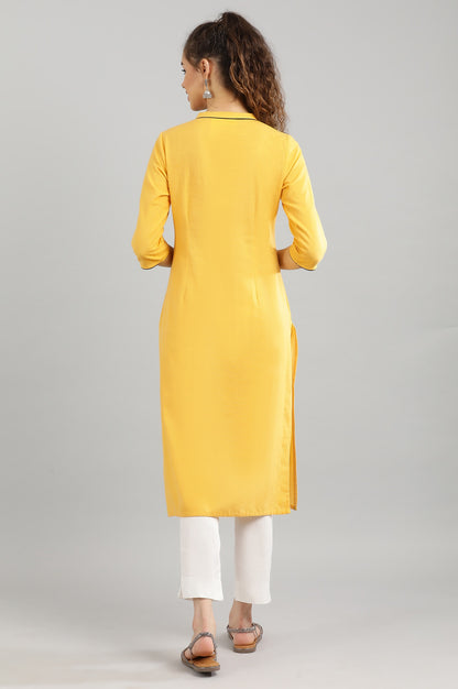 Yellow Straight kurta