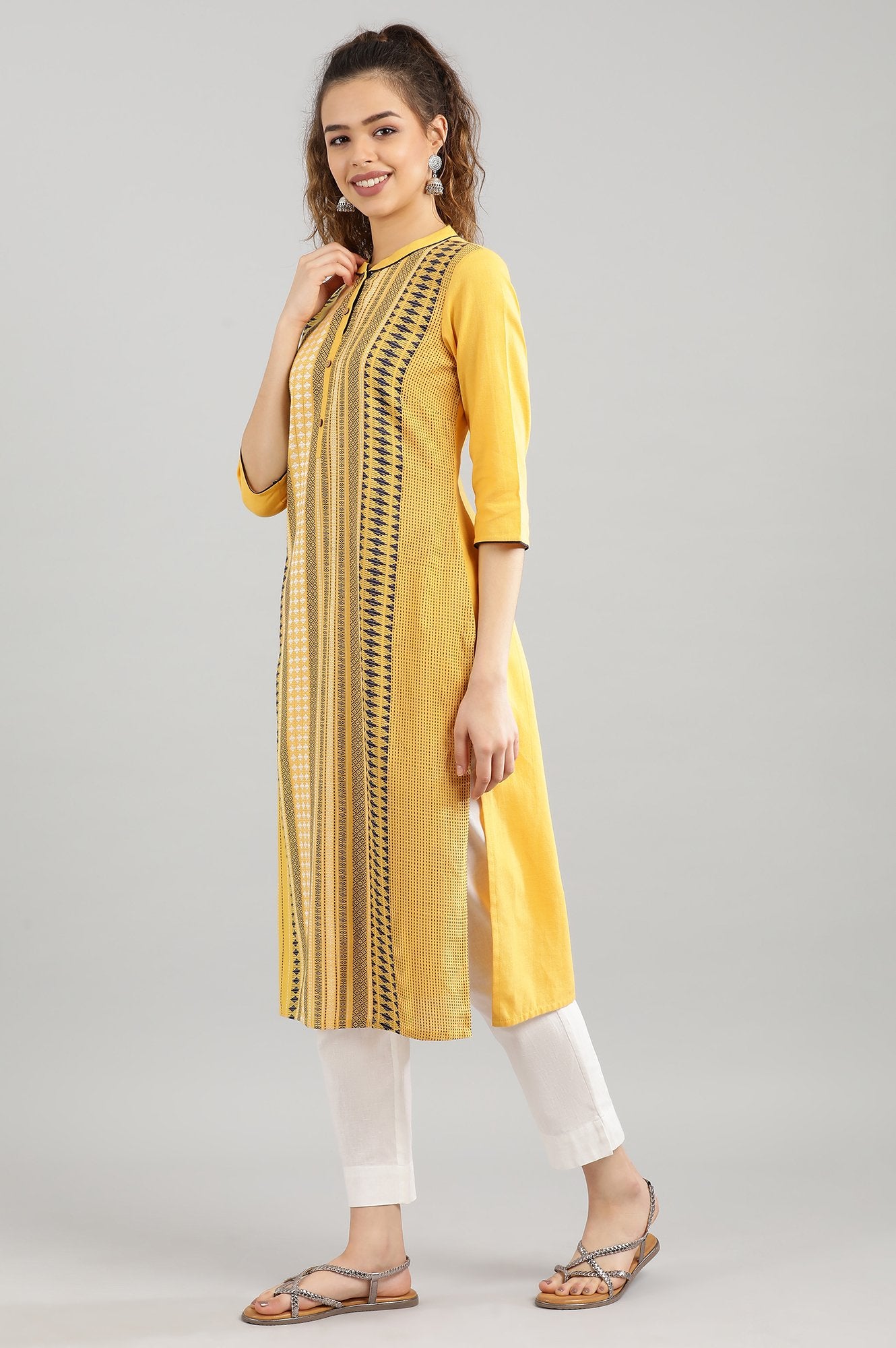 Yellow Straight kurta