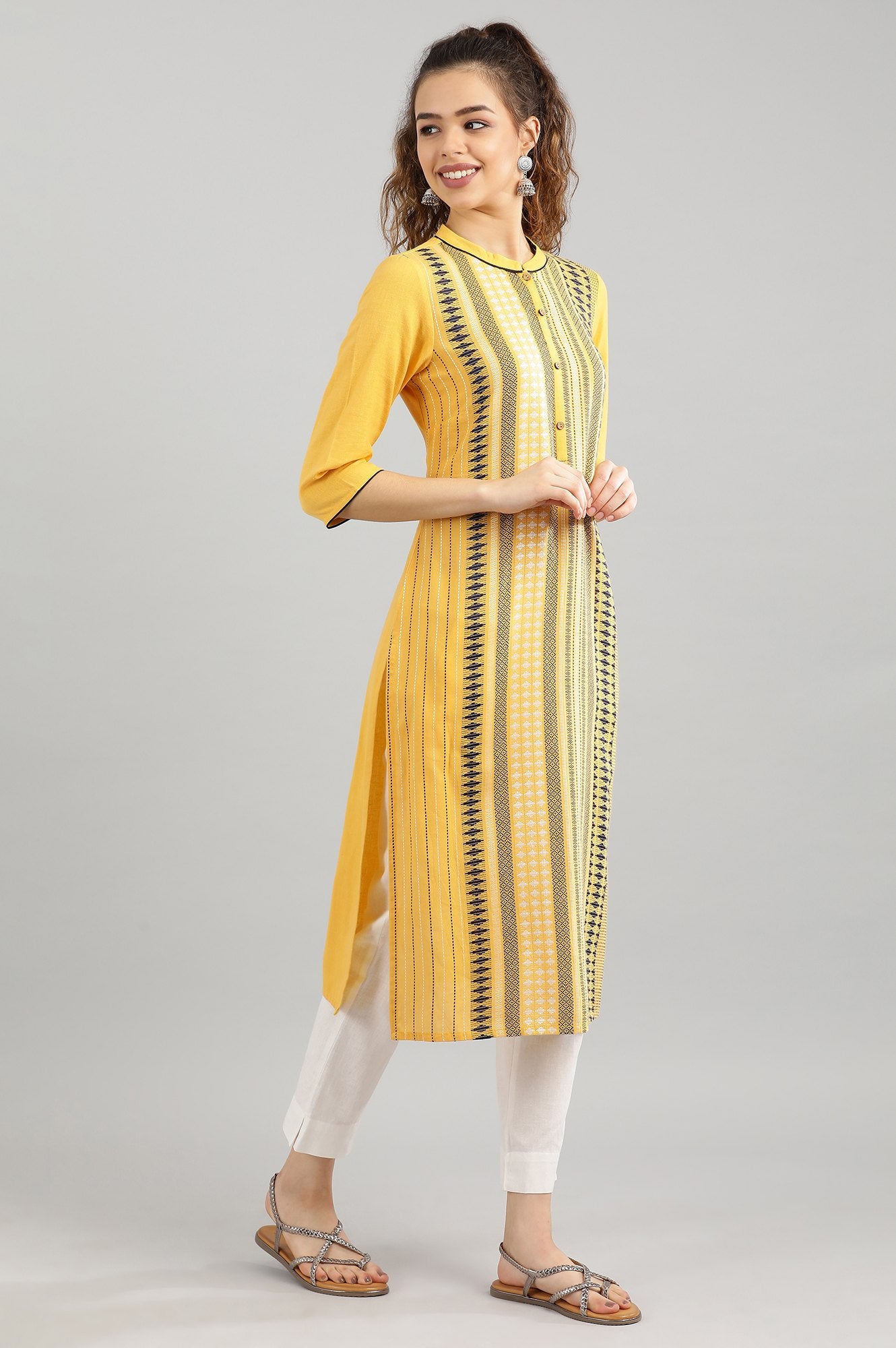 Yellow Straight kurta