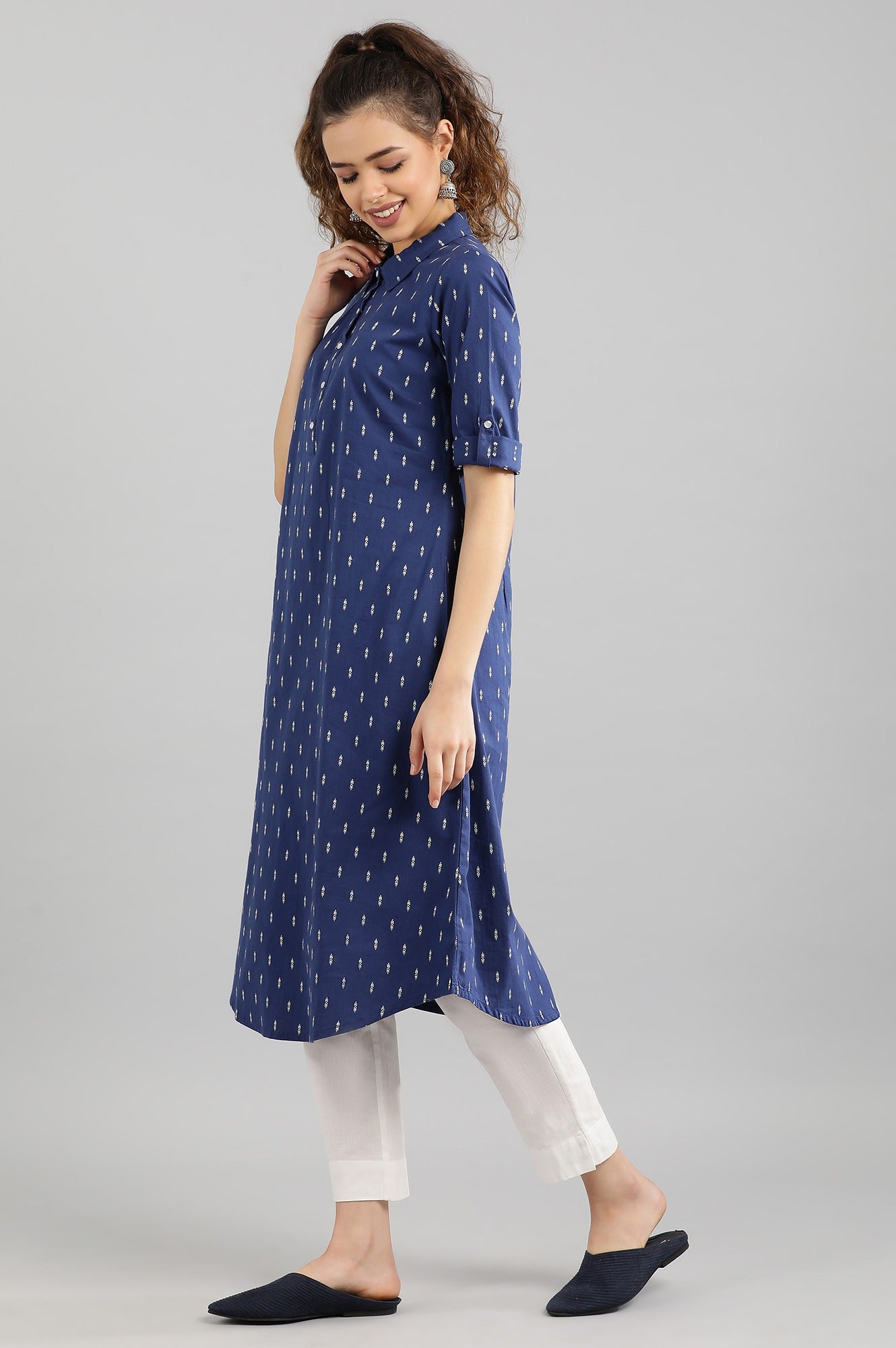 Blue Y/D A-Line kurta