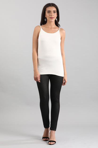 White Band Collar Solid Top