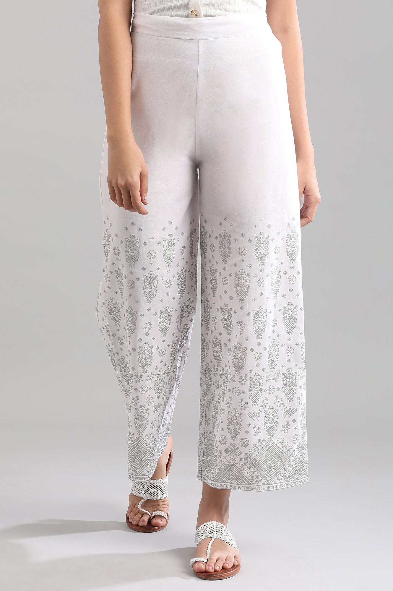 Silver Printed Palazzos