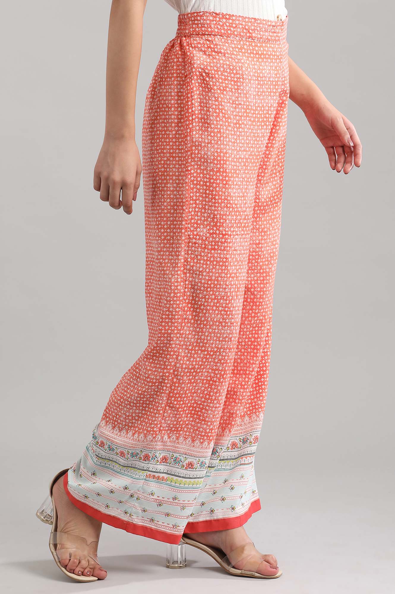 Peach Printed Palazzos