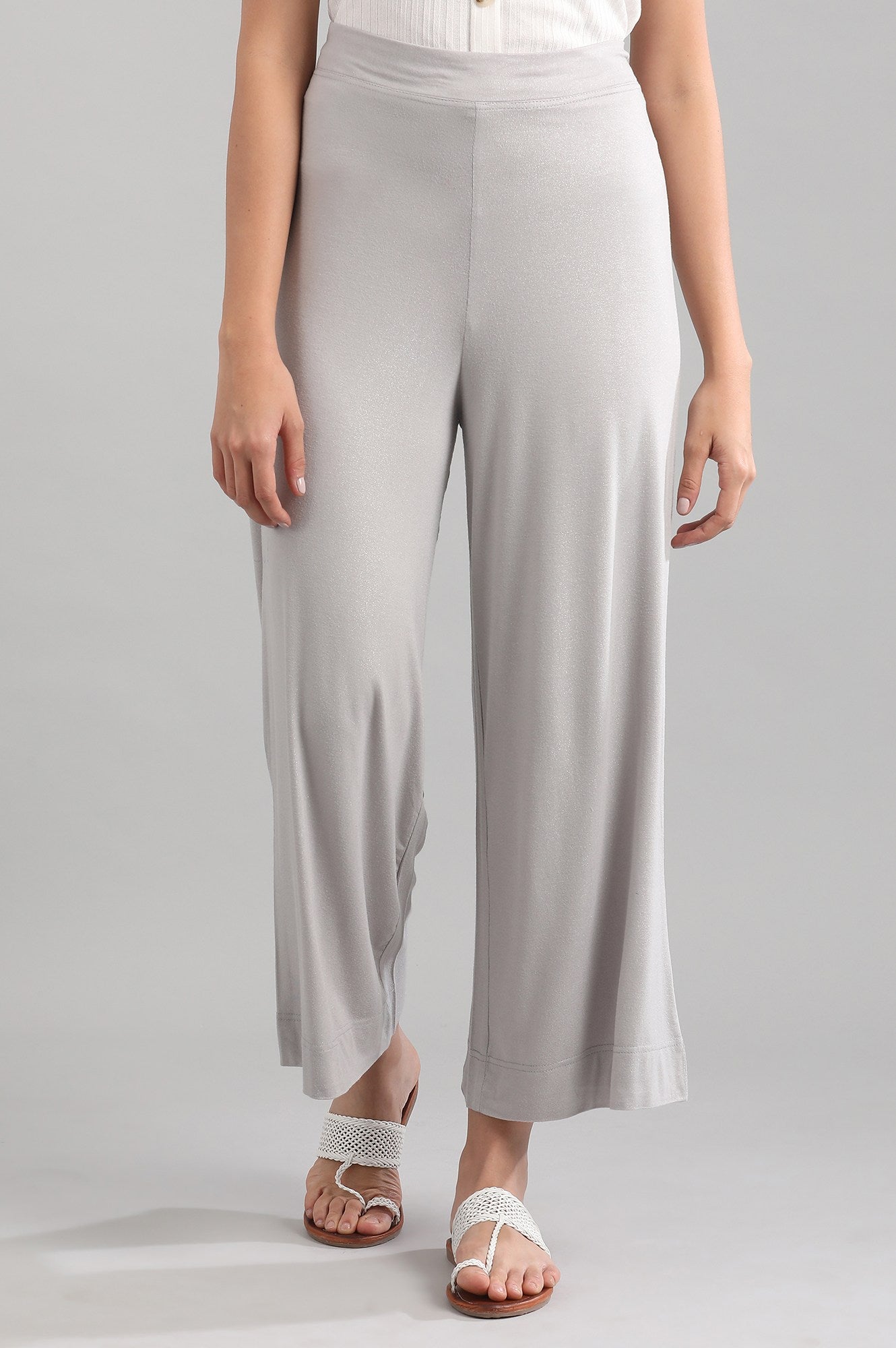 Silver Straight Palazzos