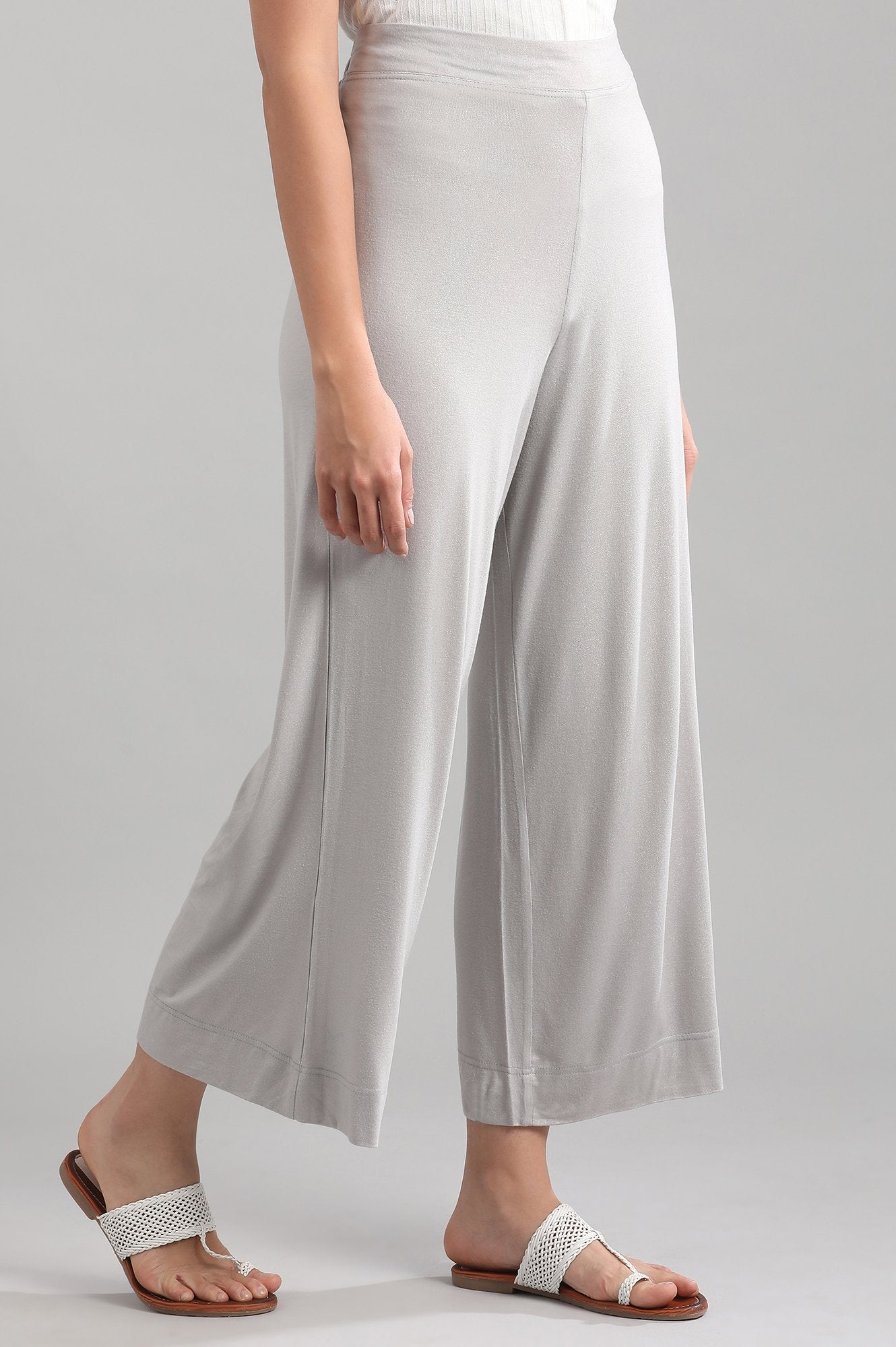 Silver Straight Palazzos