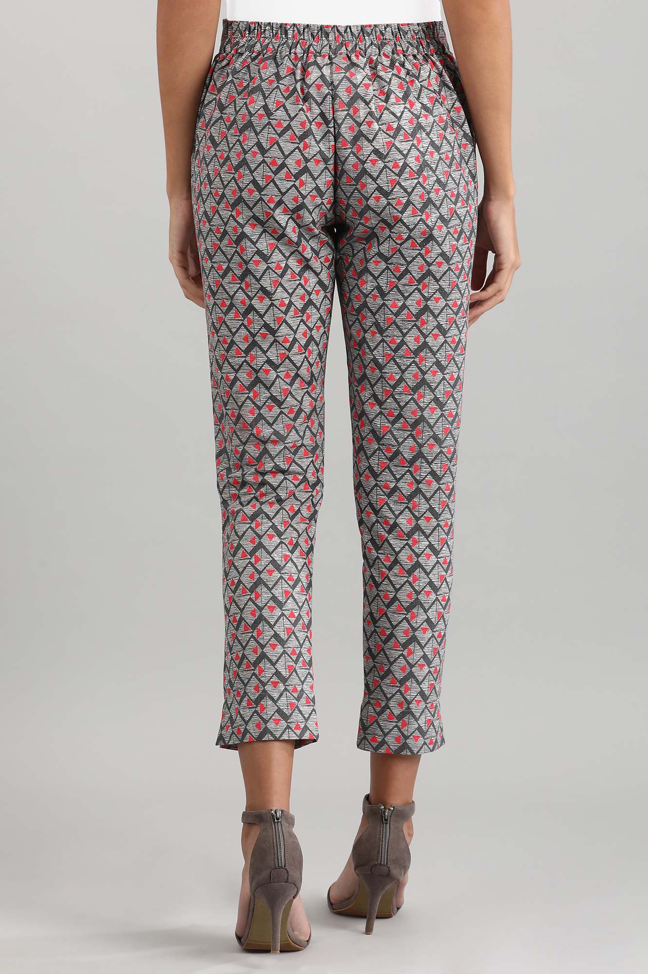 Grey Printed Trousers