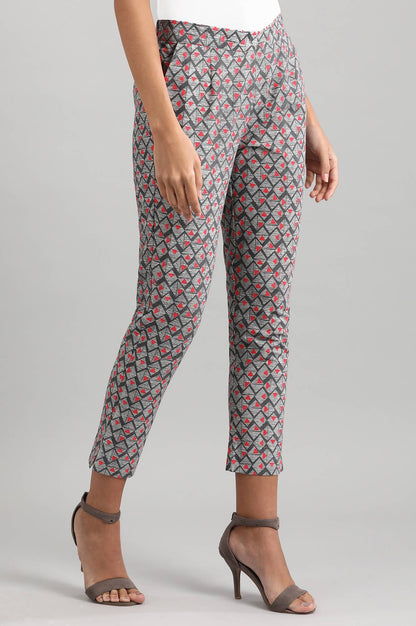 Grey Printed Trousers