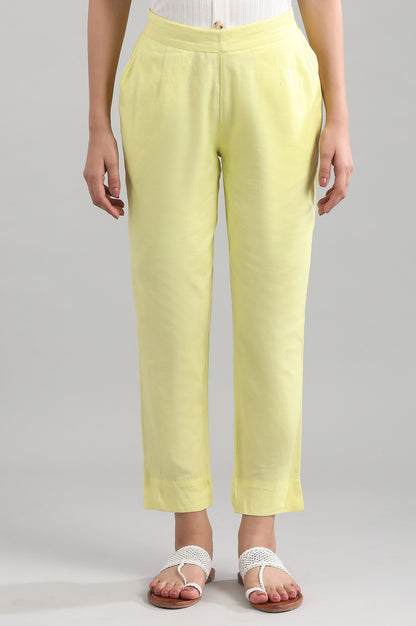 Yellow Solid Trousers