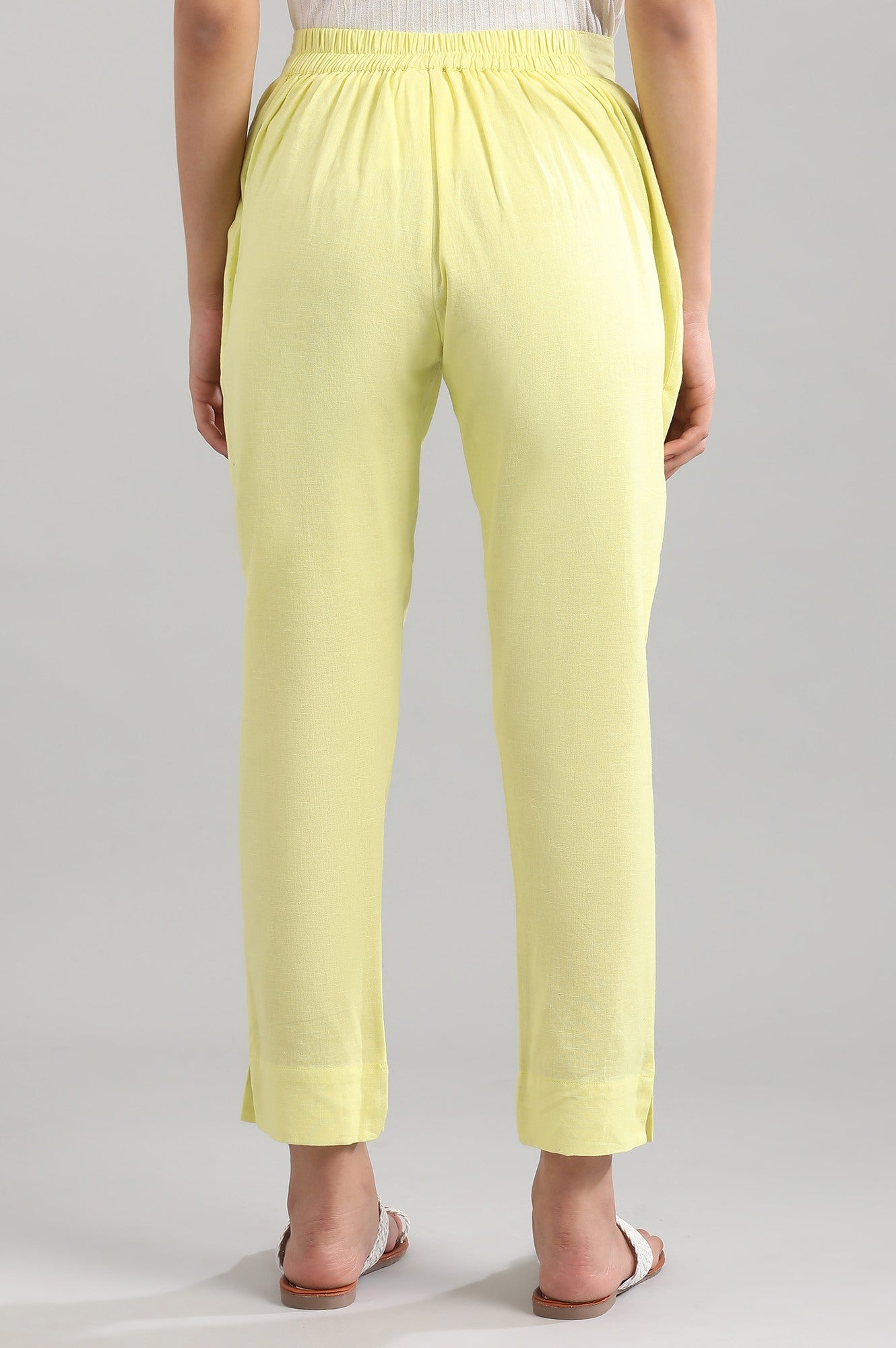 Yellow Solid Trousers