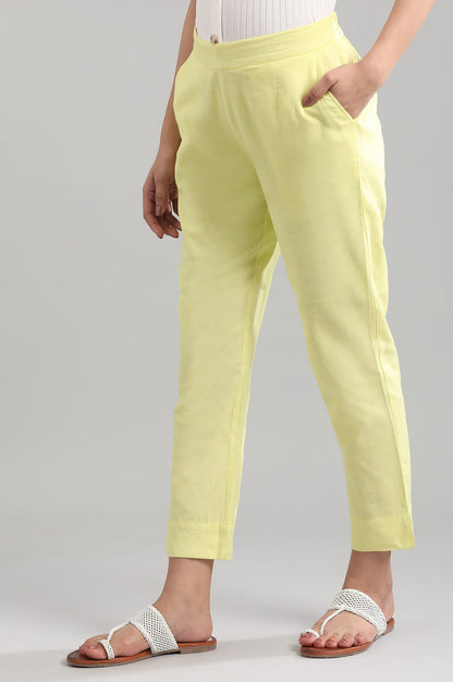 Yellow Solid Trousers