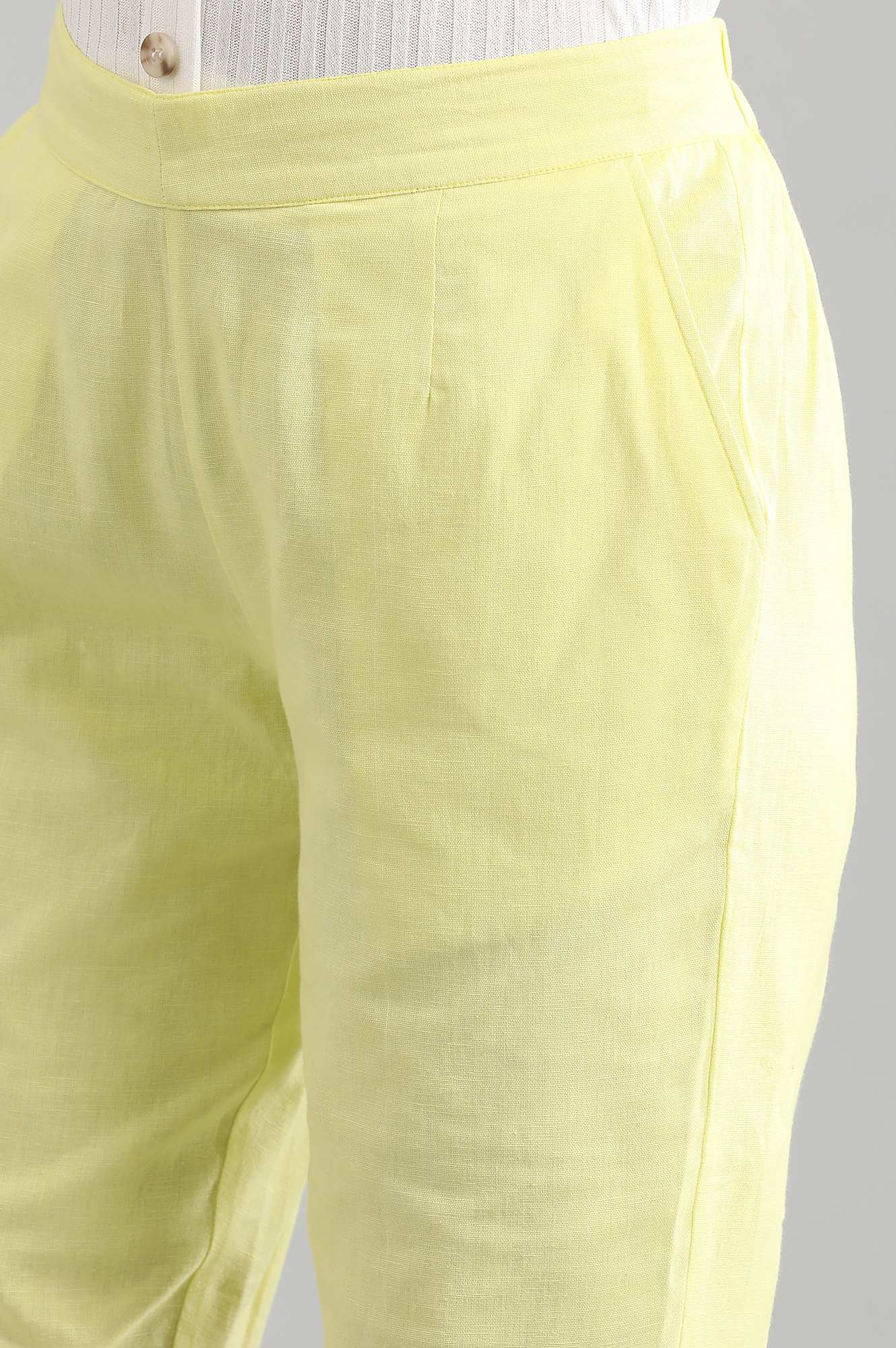 Yellow Solid Trousers