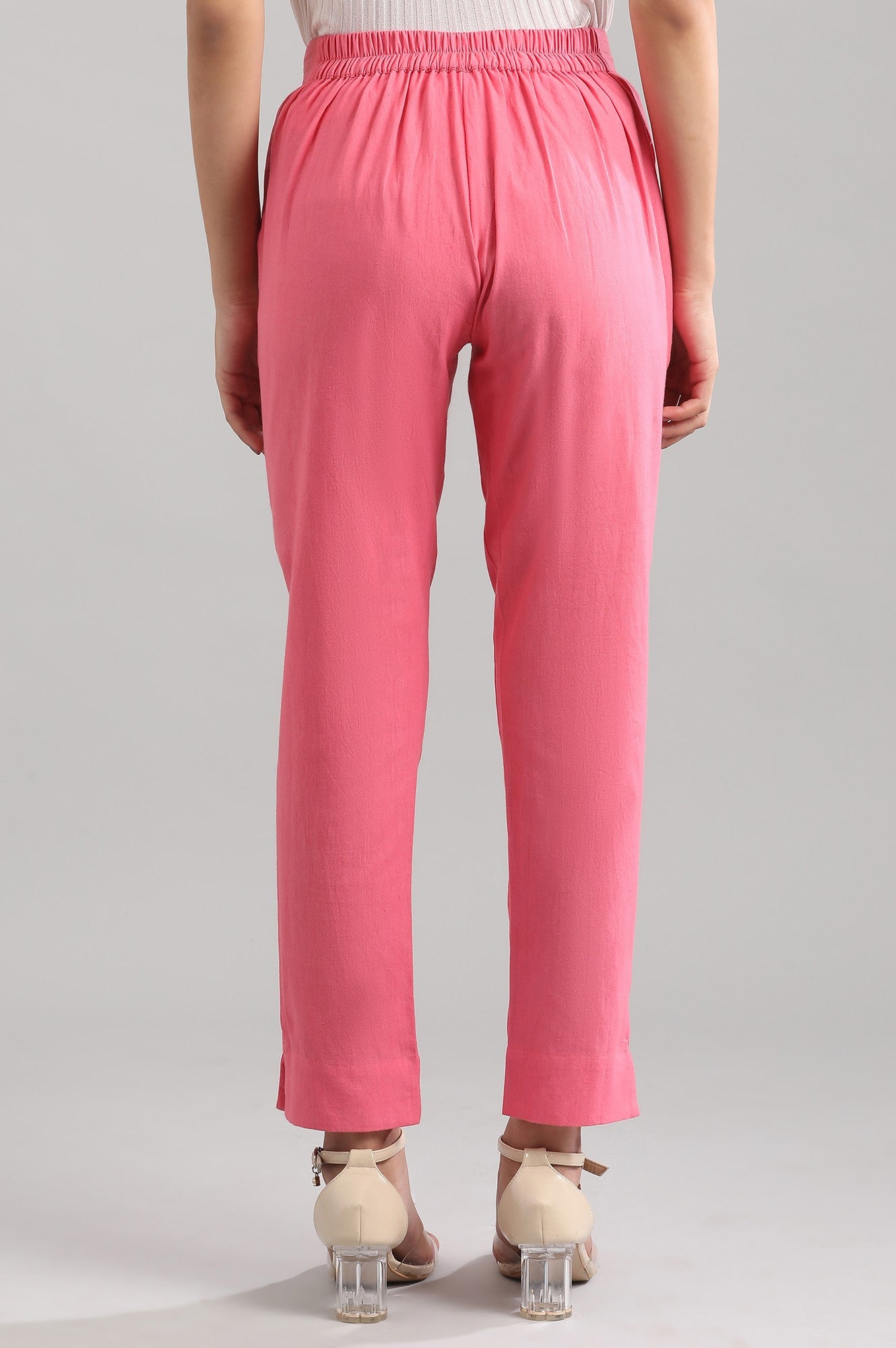 Pink Yarn-dyed Trousers