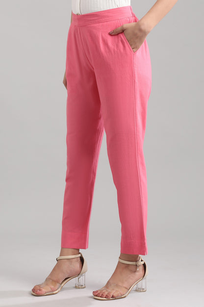 Pink Yarn-dyed Trousers