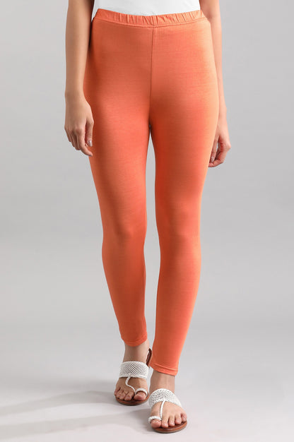 Orange Solid Tights