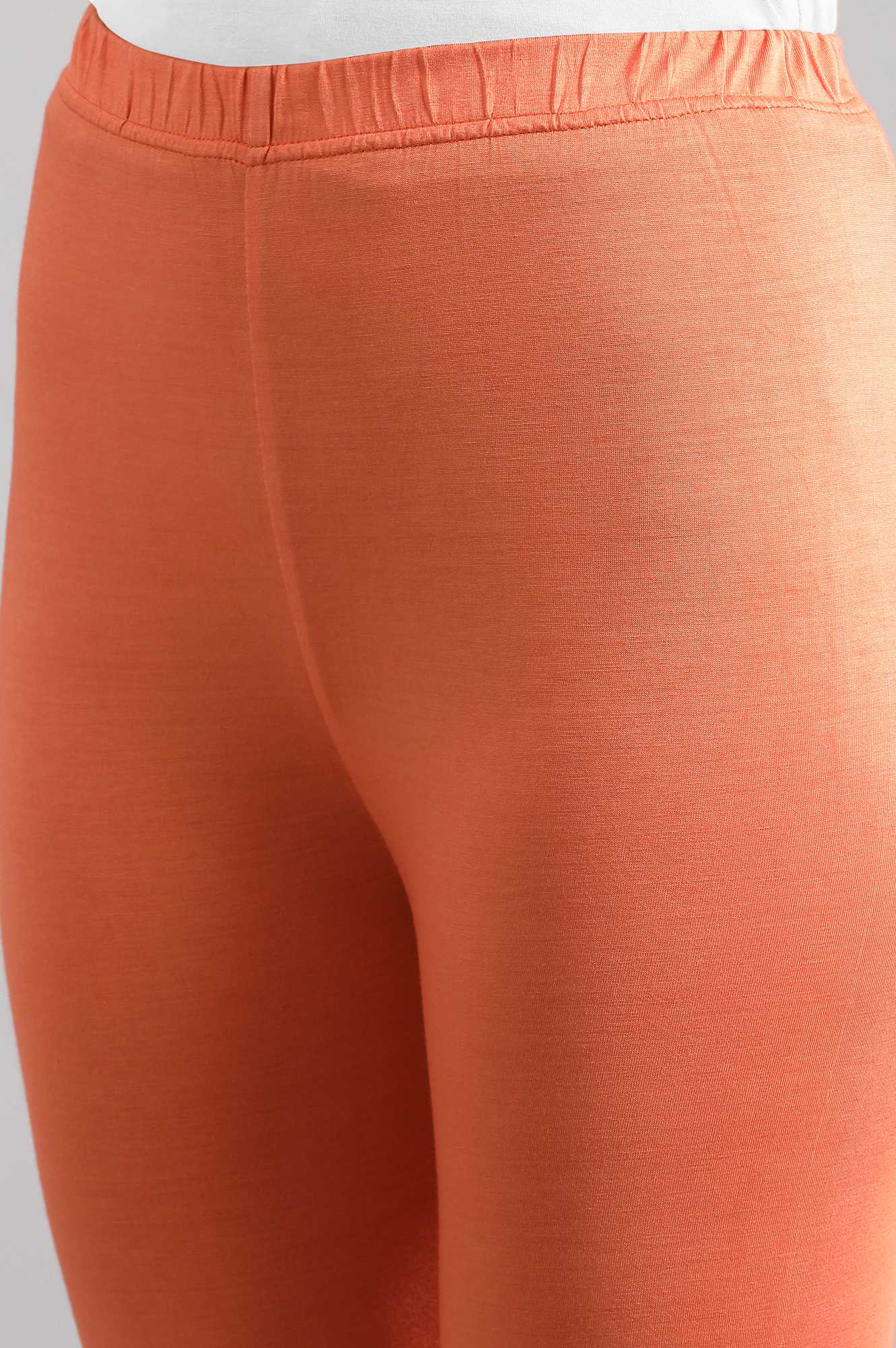 Orange Solid Tights