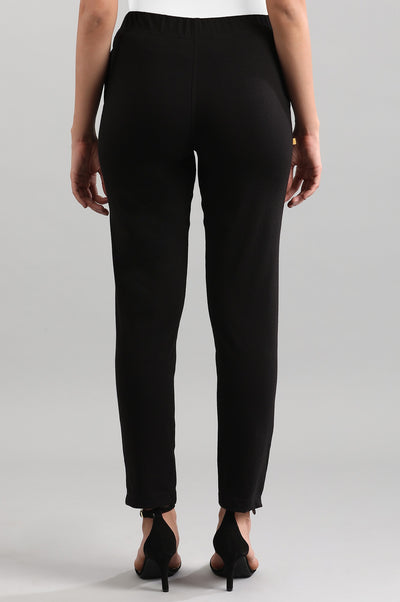 Black Solid Pants