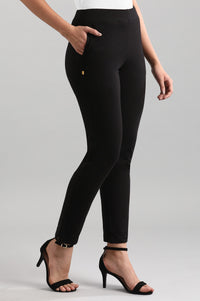 Black Solid Pants