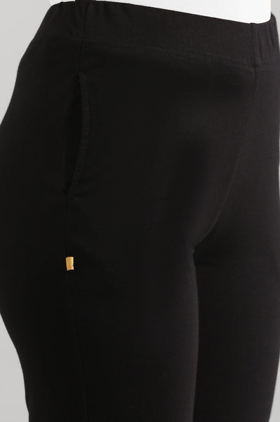 Black Solid Pants