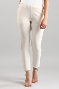 Off-White Solid Pants