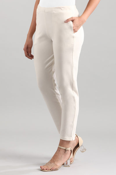 Off-White Solid Pants
