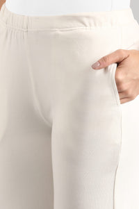 Off-White Solid Pants