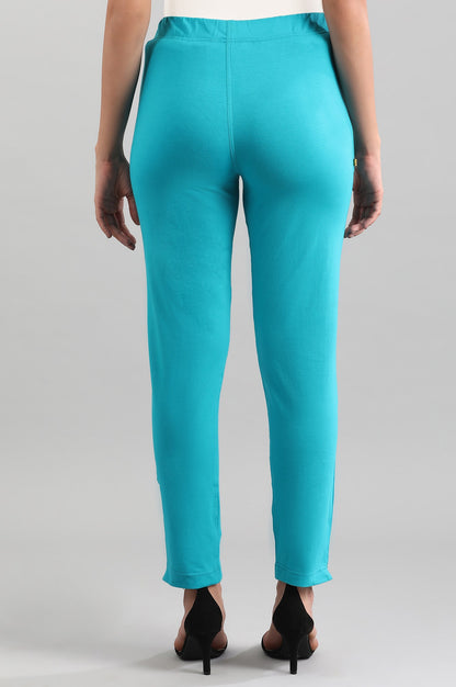 Blue Solid Pants