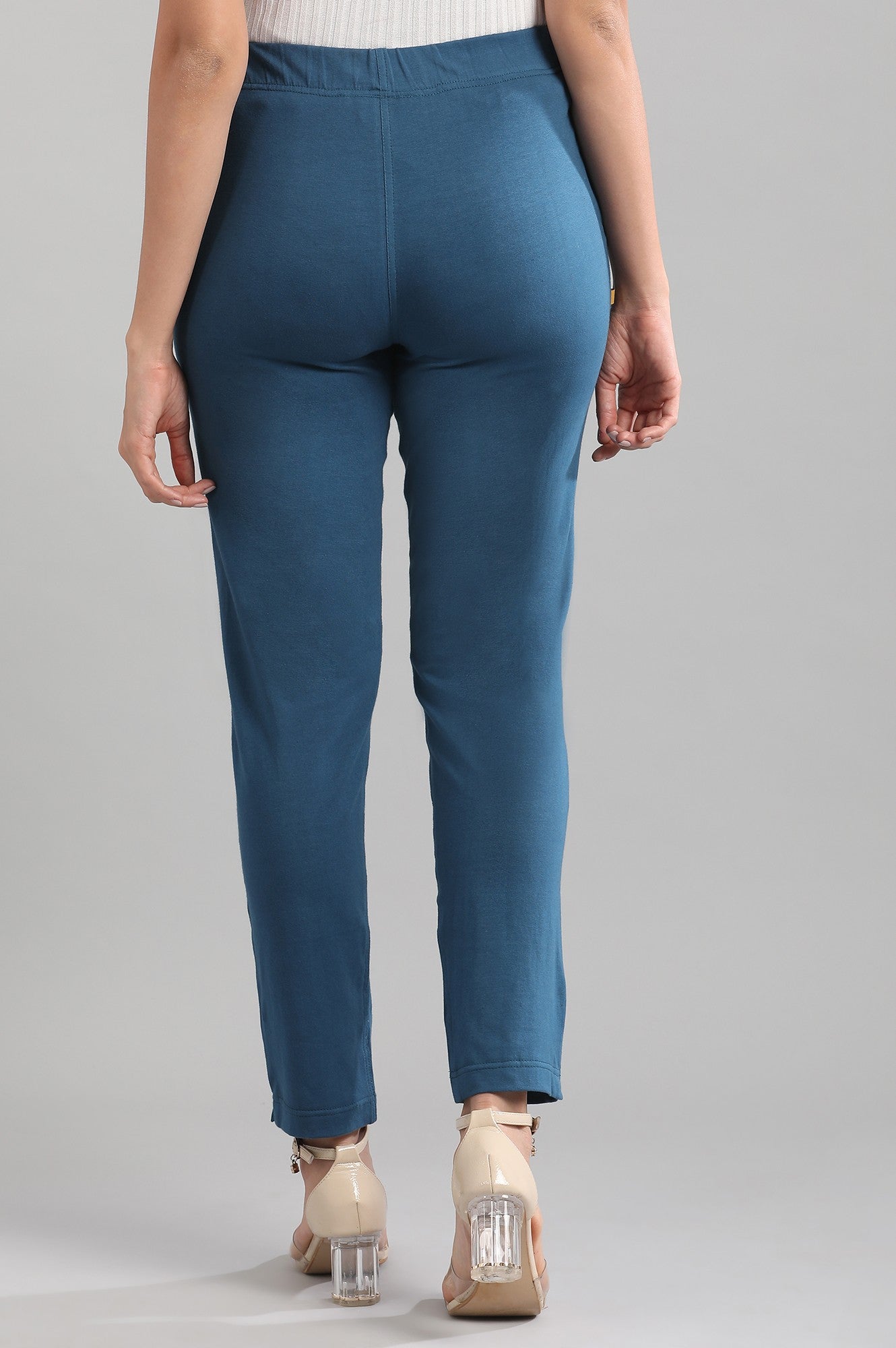 Blue Solid Pants