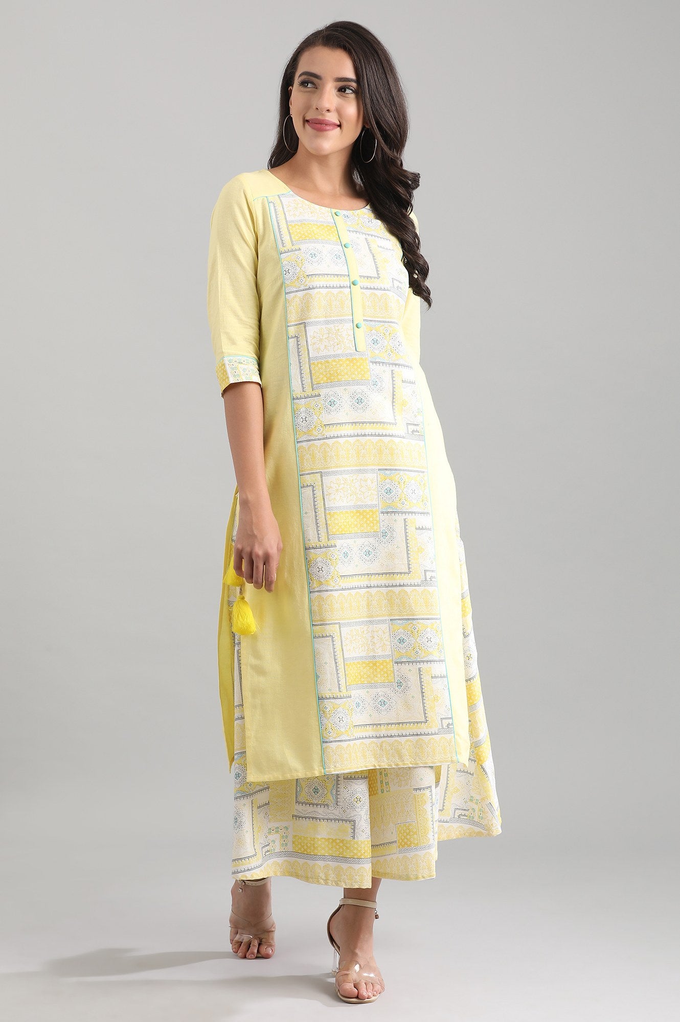 Yellow Printed Culottes