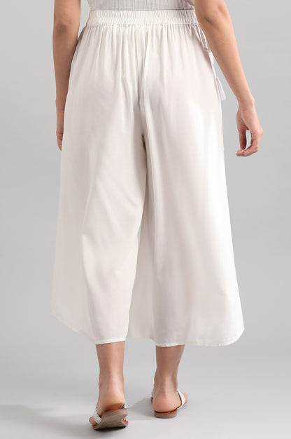 White Solid Culottes