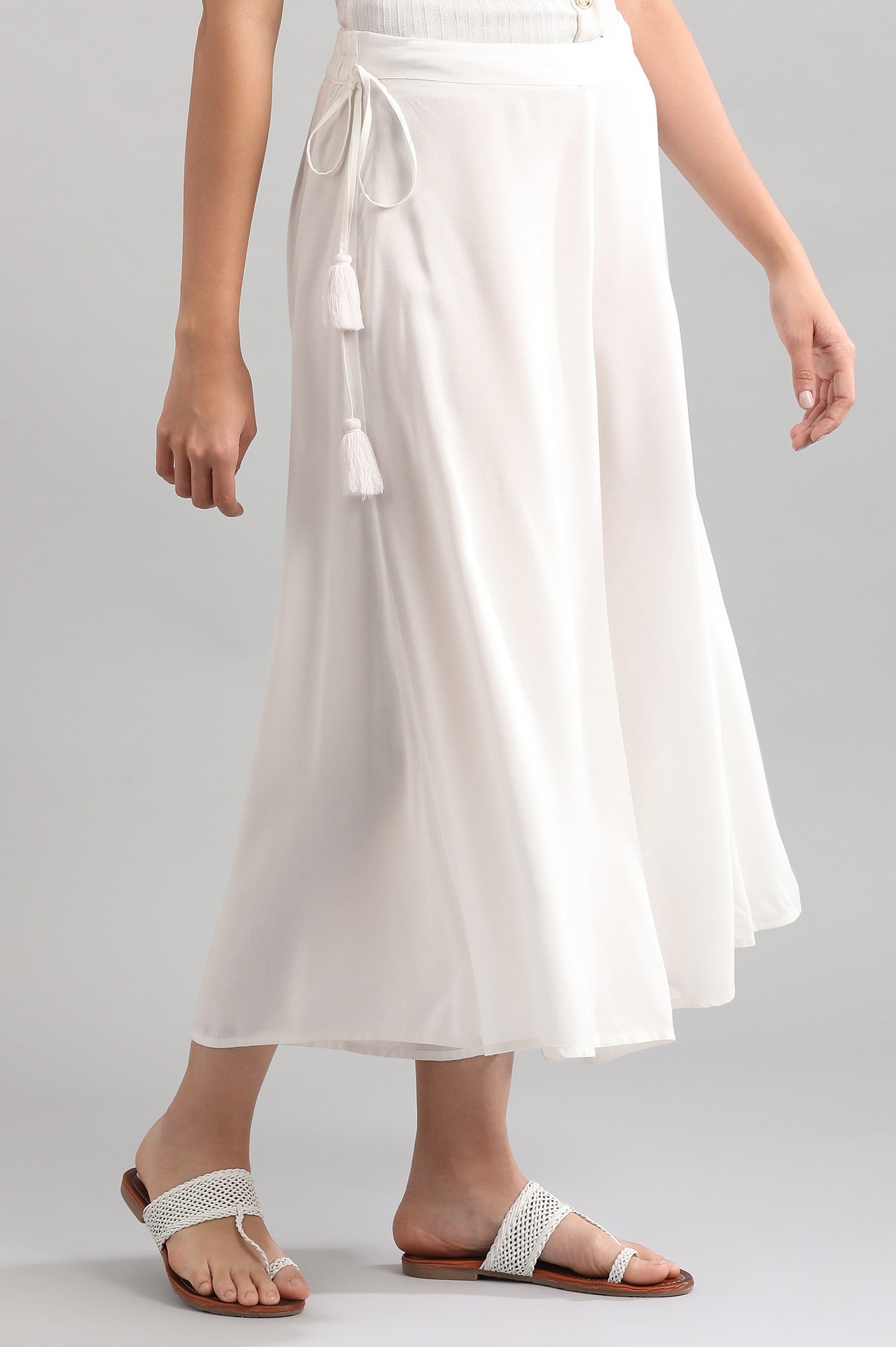 White Solid Culottes