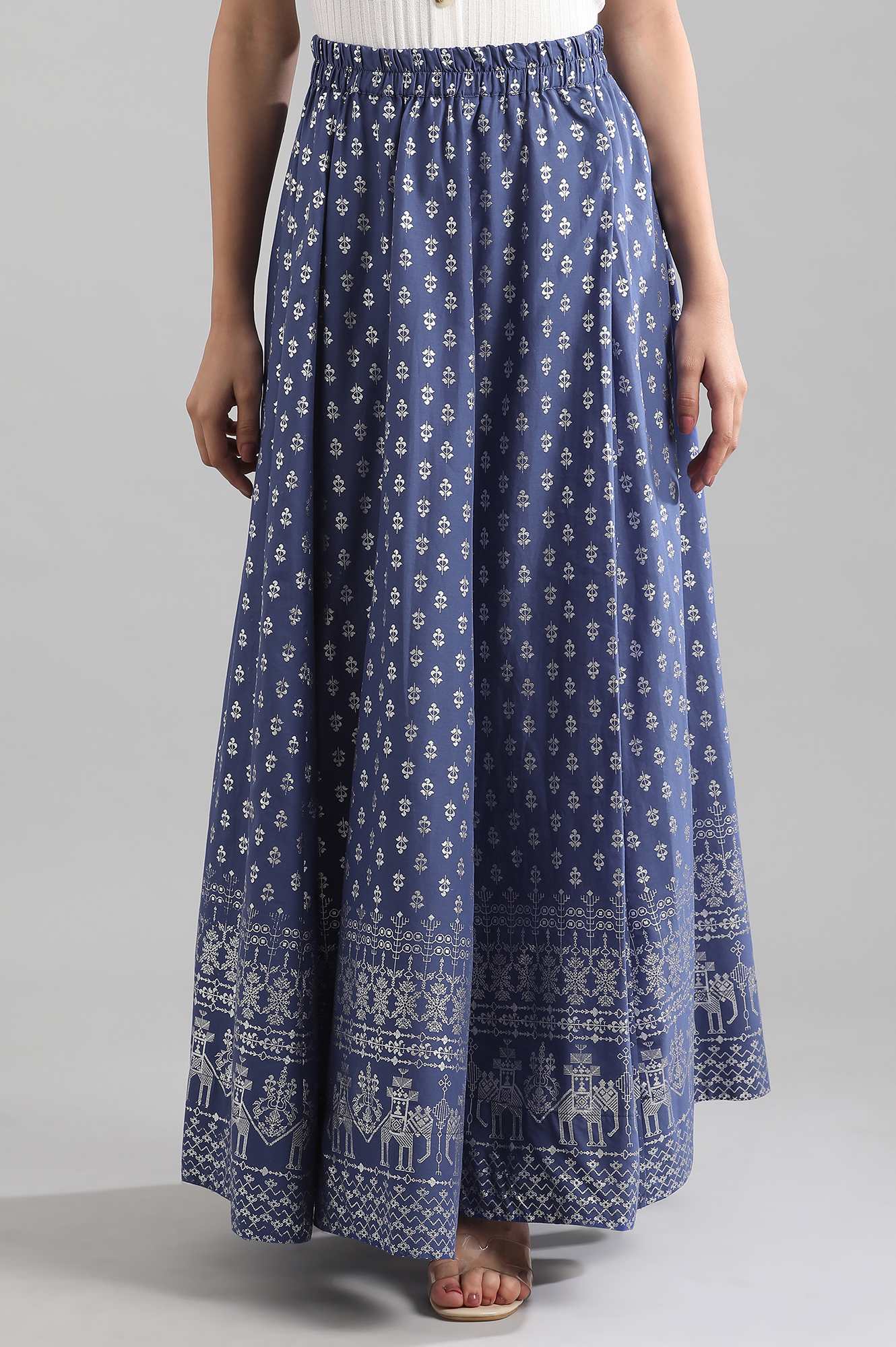 Blue Printed Skirt