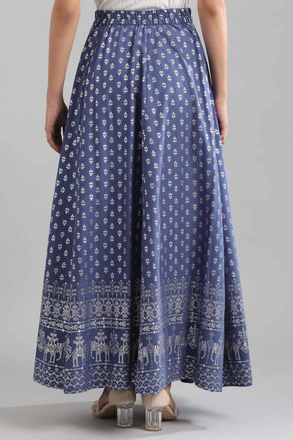 Blue Printed Skirt