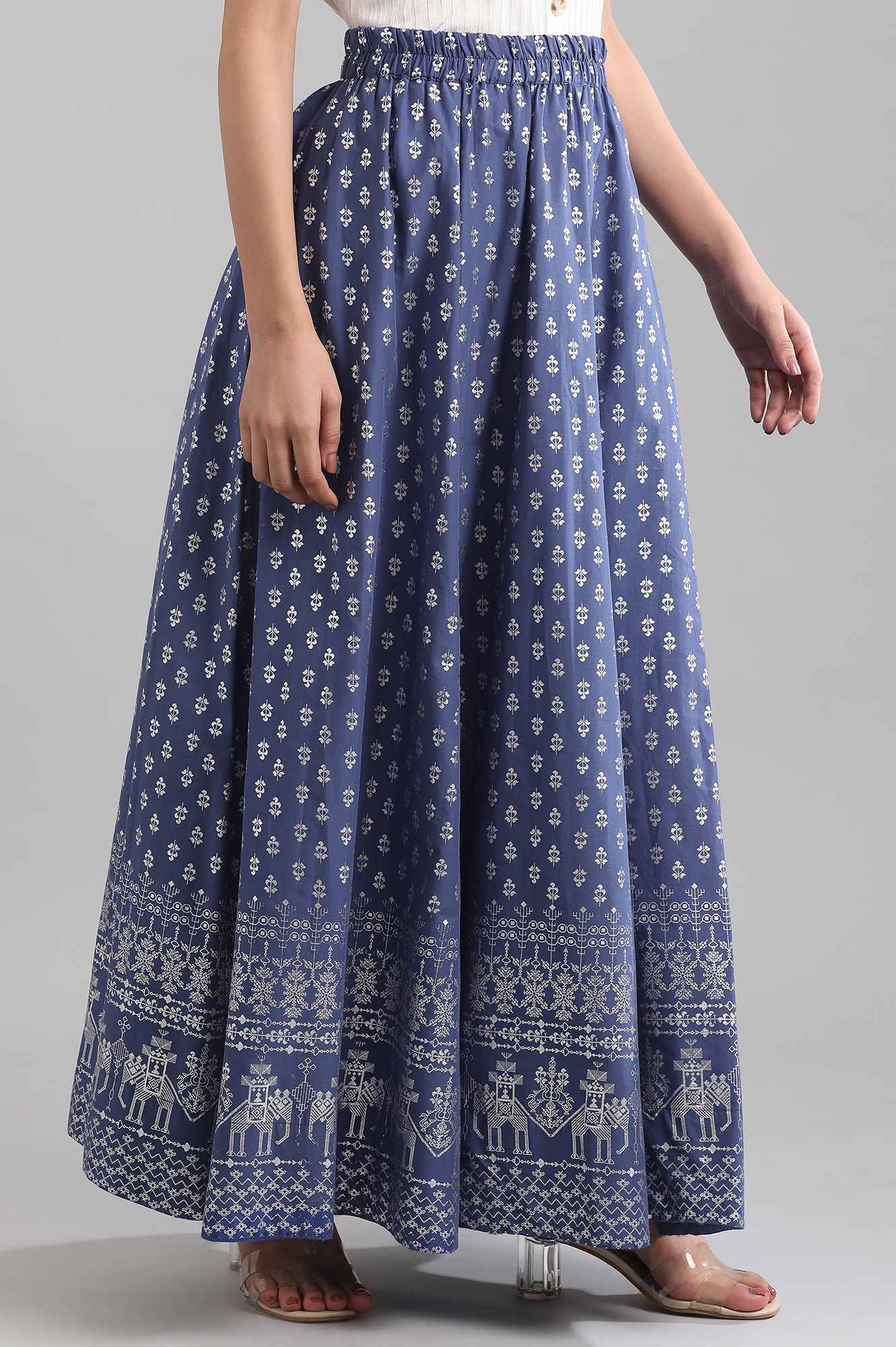 Blue Printed Skirt